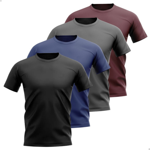 Kit 5 Camisas Plus Size Dry Fit Poliéster Corrida Academia