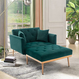 Sofa Cama Reclinable Ajutable Terciopelo Verde Sleerway