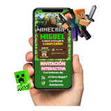 Invitación Digital: Minecraft Con Botones De Ubicación