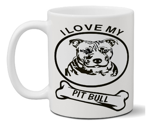 Taza De Cerámica Perro Pitbull Ideal Para Regalar Art G 89