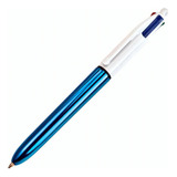 Caneta Esferográfica Bic 4 Cores Metálica Azul 1.0mm