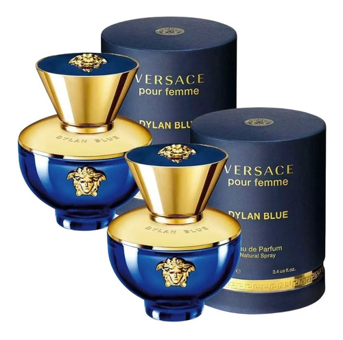 Paquete Dylan Blue Pour Femme Versace  100ml Edp Dama 2 Pzas