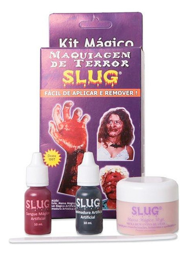 Kit Maquiagem De Terror Ferimentos Falsos Halloween Slug