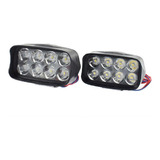 Faro Auxiliar 8 Led Moto Cuatriciclo Luz 12w 1200lm X 2