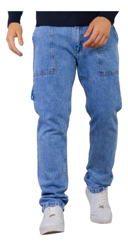 Pantalon Jean Mom Hombre Carpintero Recto Denim Premium