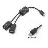 Hub Micro Usb - Otg- A 2 Puertos Usb Celular, Tableta, Pc