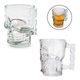 Kit 2 Caneca Caveira Viking Vidro Transparente 500ml Cerveja