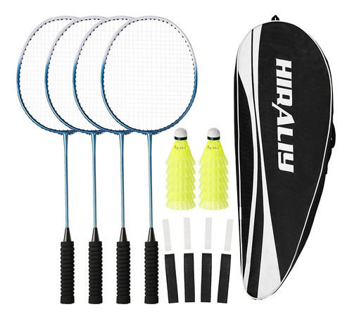 Juego De 4 Raquetas De Badminton Hiraliy + Accesorios 