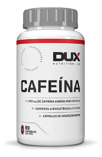 Cafeína 200mg Dux Nutrition 90 Cápsulas Softgel
