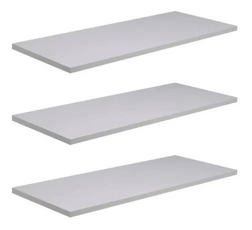 Kit 3 Prateleiras Mdf 15mm Branco 80x20 Grátis Suporte 80203