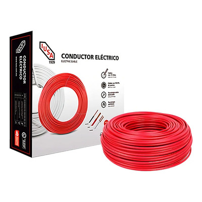 Cable Iusa 100mts Thw Cal 12 Awg 100% Cobre Cubierta Rojo | Meses sin interés