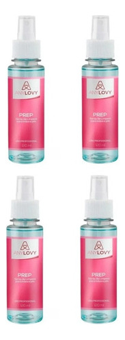 Kit 4 Prep Any Lovy Higienizador 120ml Spray Unhas Limpeza