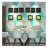 Papel Mural Pvc Autoadhesivo Modelo Geometrico Celeste 90102