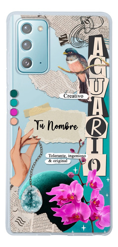 Funda Para Galaxy Mujer Signo Zodiaco Acuario Con Tu Nombre