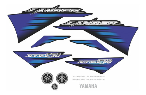 Jogo Adesivos Compatível Yamaha Lander 250 2007 Preta 10457