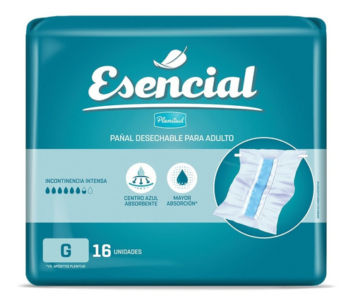 Pañal Para Adulto Plenitud Esencial Recto G X 16 Unidades