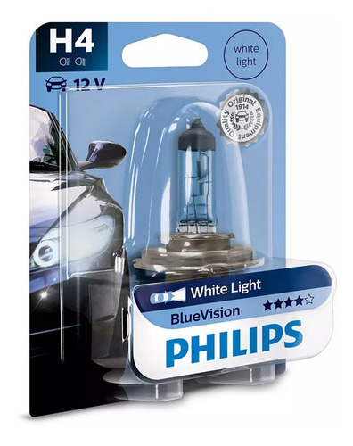 Lampara H4 Philips Blue Vision Simil Xenon Honda Wave 110