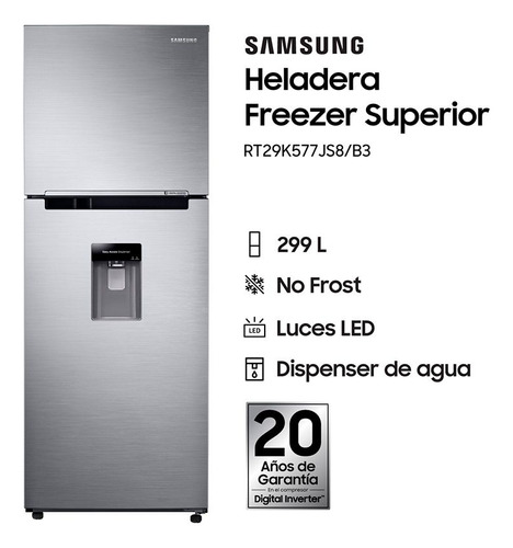Heladera Samsung No Frost Silver Inox 