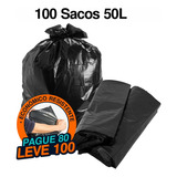 Sacos De Lixo 50 Litros Preto Resistente 100un Antivazamento