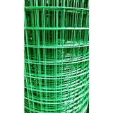 Tela Verde Metal Revestida Soldada Pvc 1,5m X 12m Furo 38mm