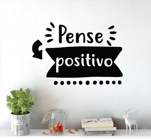 Adesivo Decal Decorativo De Parede Frase Pense Positivo