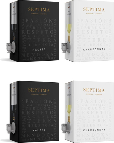 Bag In Box Septima Malbec + Chardonnay 3lts X4 - Celler