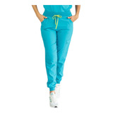 Jogger Mujer Cloth Industrial Antifluidos Stretch Aguamarina