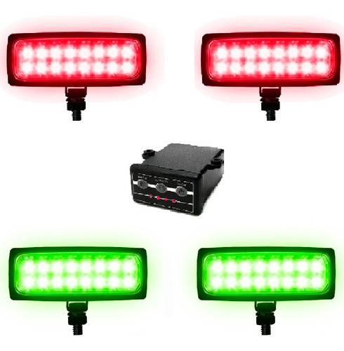 Estrobo Led Verde Vermelho Efeito 12v Carro Moto Van Baú Som