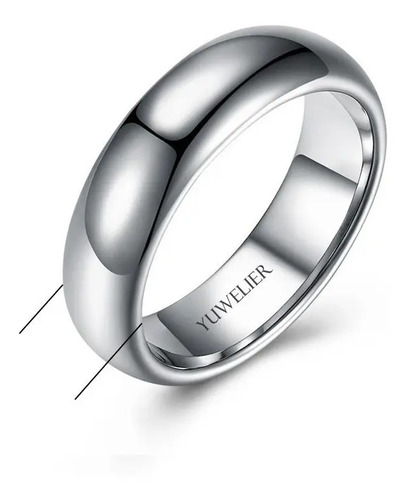 Anillo De Tungsteno Plateado Pareja Boda Matrimonio