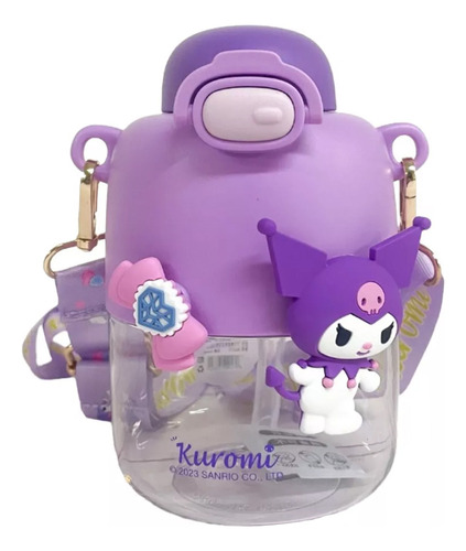 Botella De Agua Vaso Cantimplora Con Correa Kuromi Kitty