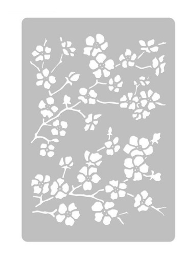 Stencil De Parede Floral 427 - Estêncil Pintura Decoração