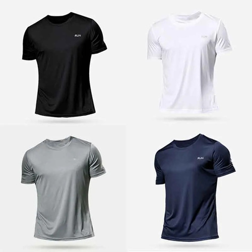 4pcs T Shirt Men Short Sleeve Gym T Shirt Soccer Shirts