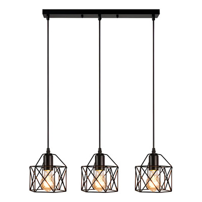 Teapai Lámpara De Techo Luz Colgante Industrial Iluminación Para Hogar Y Cocina, Casquillo E26 E27, 3 Cabezas | Meses sin interés
