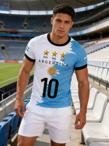 Camiseta Estampada De La Selección Nacional De Fútbol De Arg