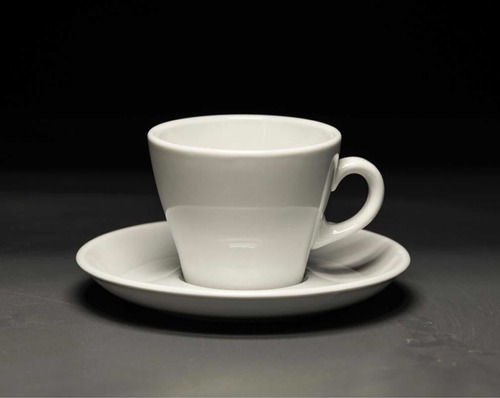 Taza De Cafe Con Leche C/plato Porcelana Blanca Monza Verban