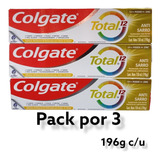 Pack X 3 Pasta Dental Colgate Total 12 Anti-sarro 196g