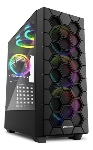 Gabinete Gamer Pro Sharkoon Hex 6 Fanes Rgb Rejilla Y Vidrio