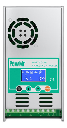 Controlador De Carga Solar Powmr Mppt 60a Lcd 12v 24v 36v 48