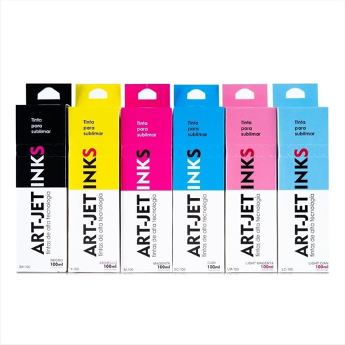 Tinta Sublimación Art-jet Combo X6 Colores 600ml Profesional