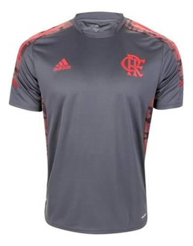 Camisa Treino Flamengo adidas 2021 Cinza Gk7365