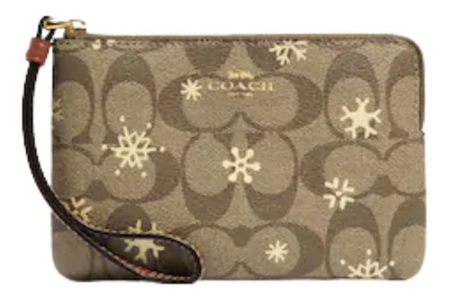 Bolsa Muñequera Corner Zip Wristlet In Signature Canvas