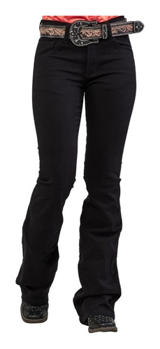 Calça Feminina Docks Western Preta Bootcut Lançamento 