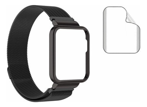 Pulseira De Aço Inox Para Xiaomi Mi Watch Lite + Película