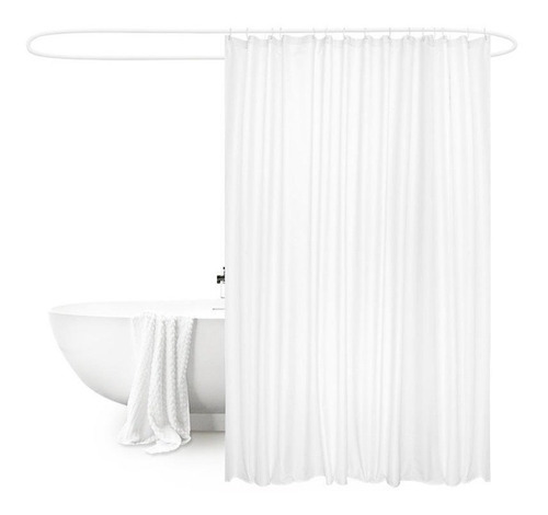 Cortina Baño Ducha Tela Poliéster 180x180cms Blanca 