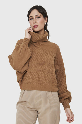 Sweater Crop Manga Murciélago Café Nicopoly