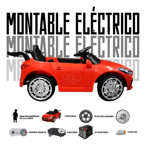 Montable Electrico Para Niños Bmw 6v