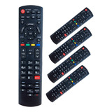 Kit 5 Controle Compatível Tv Panasonic Viera Netflix Atacado