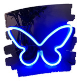 Cartel  Neon Led Mariposa Acrilico Transparente