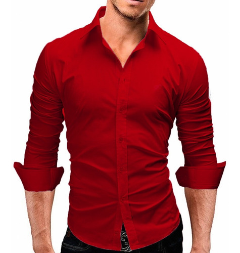 Camisa Social Manga Longa Slim Fit - 100% Algodão