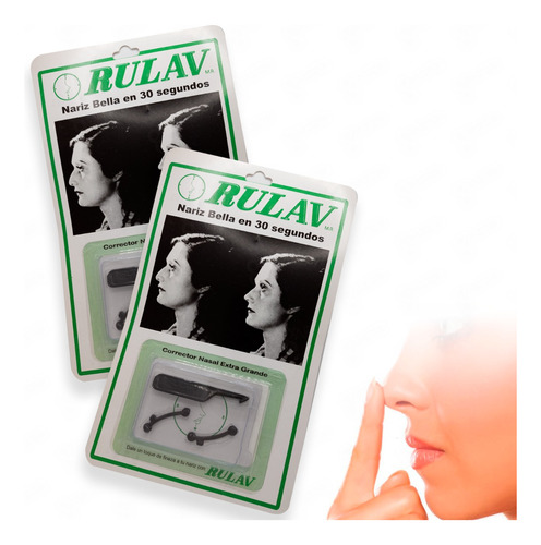 2 Pares Corrector Nasal Respingador Rulav Extra Grande 3.5